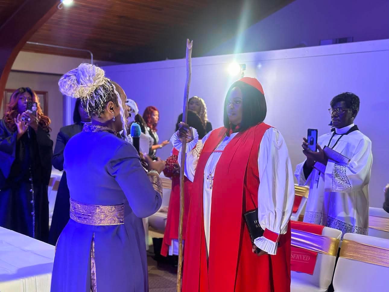 Apostle Theresa during an apostolic commissioning