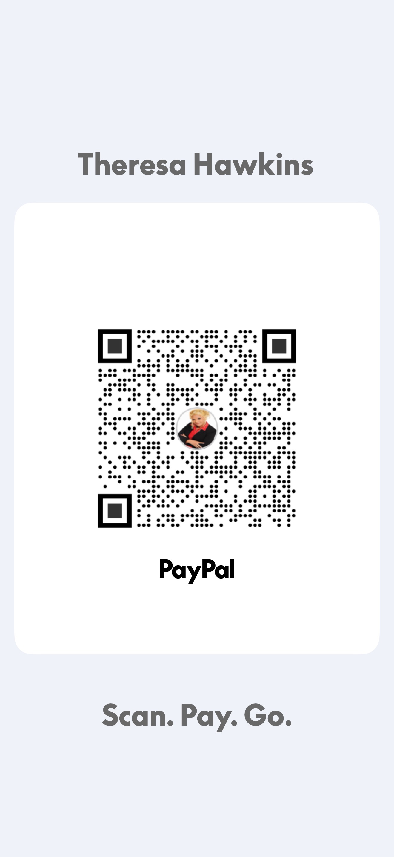 PayPal QR code for Apostle Theresa Hawkins